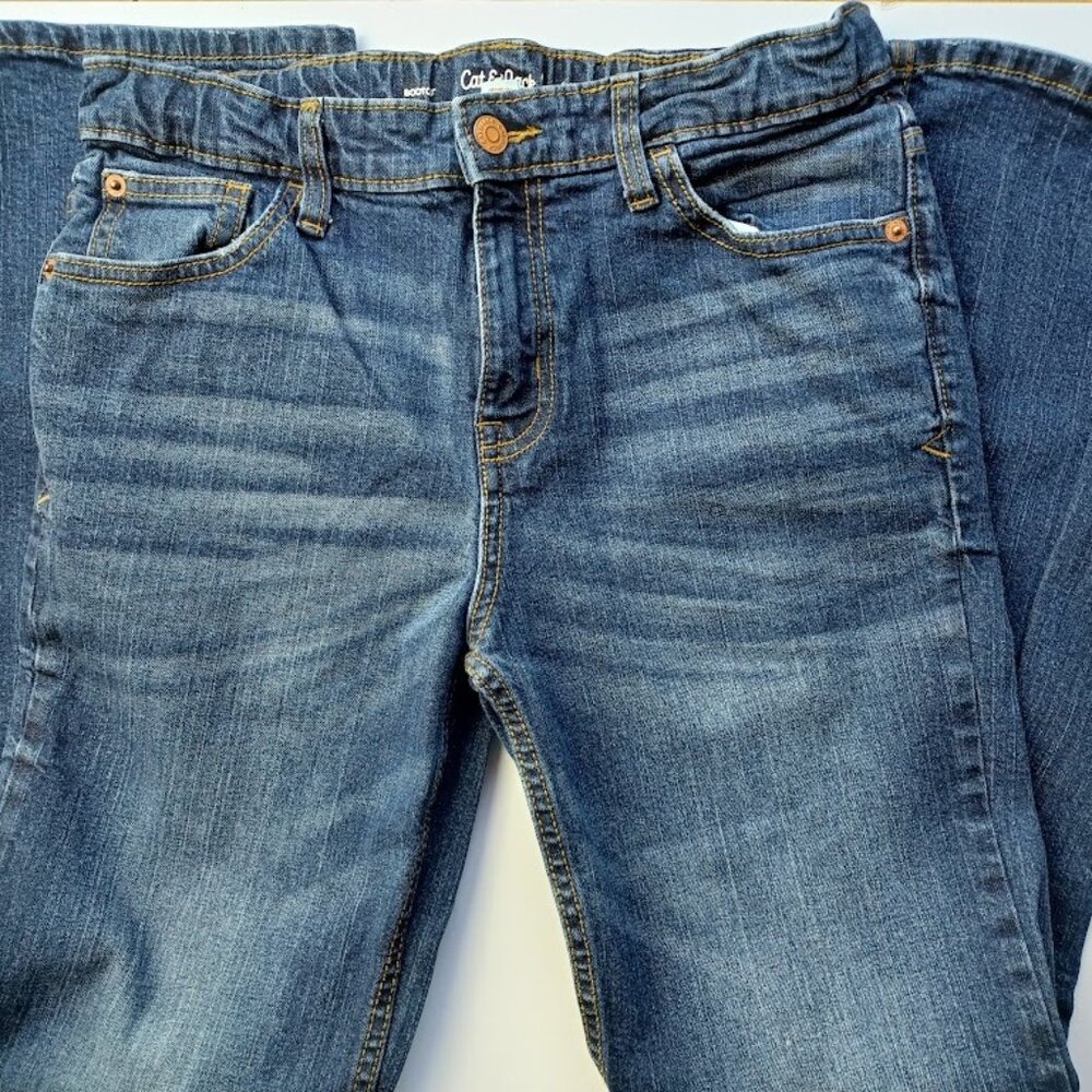 Cat & Jack Boy's Bootcut Medium Wash Jeans - Size 16 -EUC
